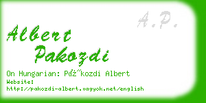 albert pakozdi business card